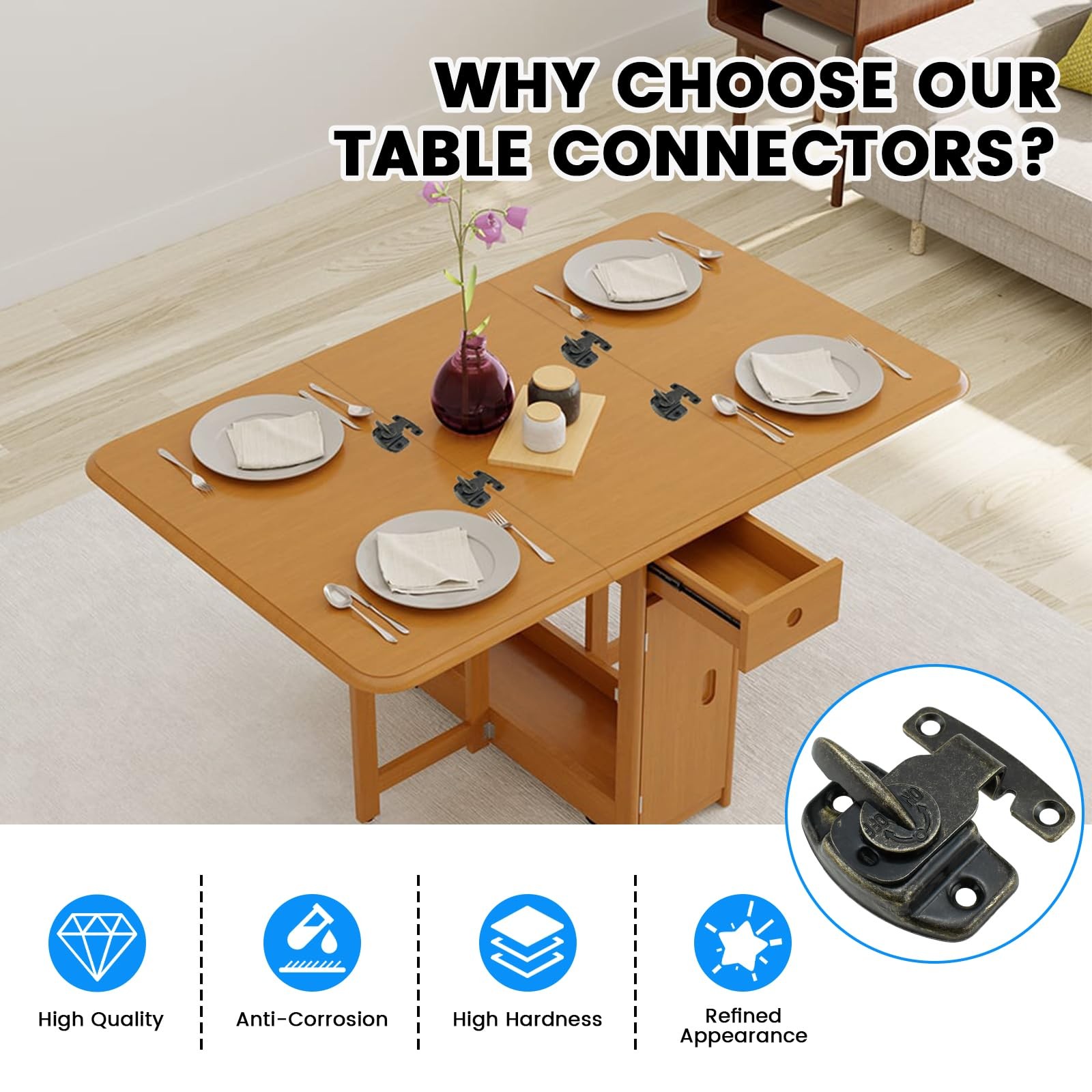 SDTC Tech 2 Pack Dining Table Locks Heavy Duty Dining Training Table Latches ...