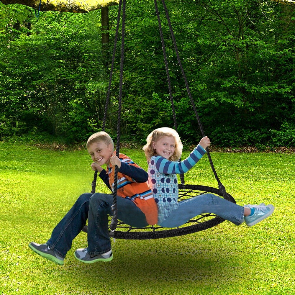48'' Spider Web Tree Swing Net For Kids Max Weight Adjustable Height 600Lbs