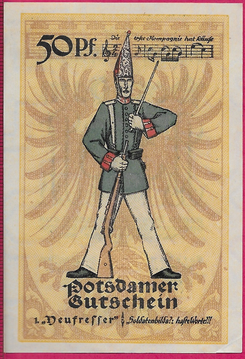 GERMANY NOTGELD,CITY OF POTSDAM 50 PFENNIG 1921 (PRUSSIAN PROVINCE OF BRANDENBUR