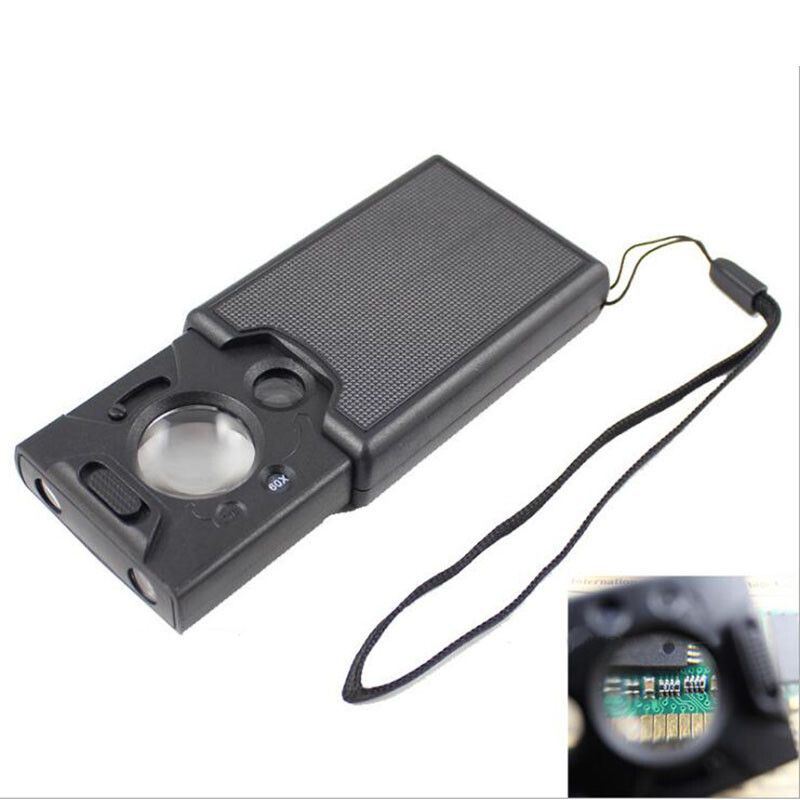 30x pull-out Magnifying Glass LED UV light Microscope Jewelry Appraisal