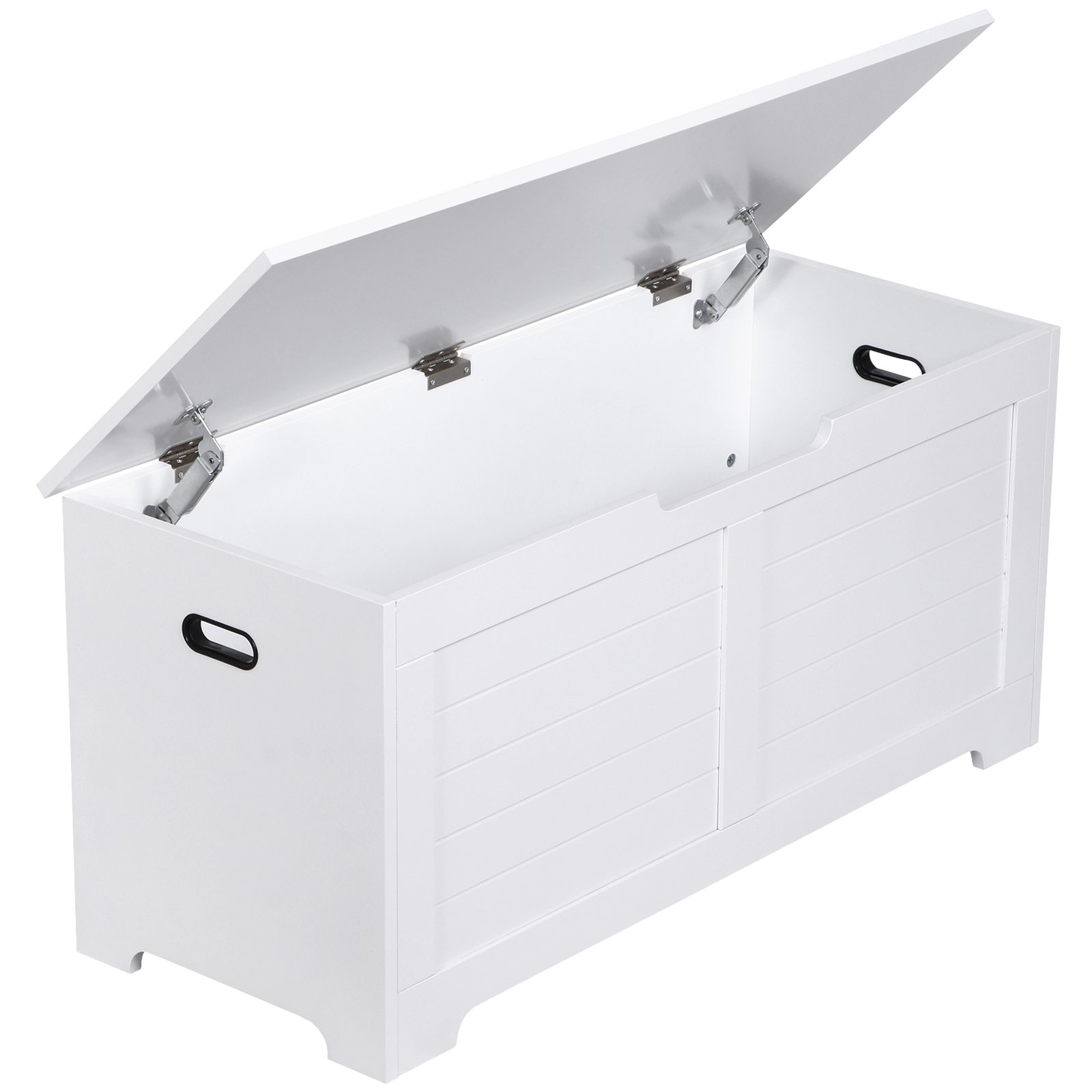 Storage Chest Storage Trunk with 2 Safety Hinges Storage Bench Shoe Bench White