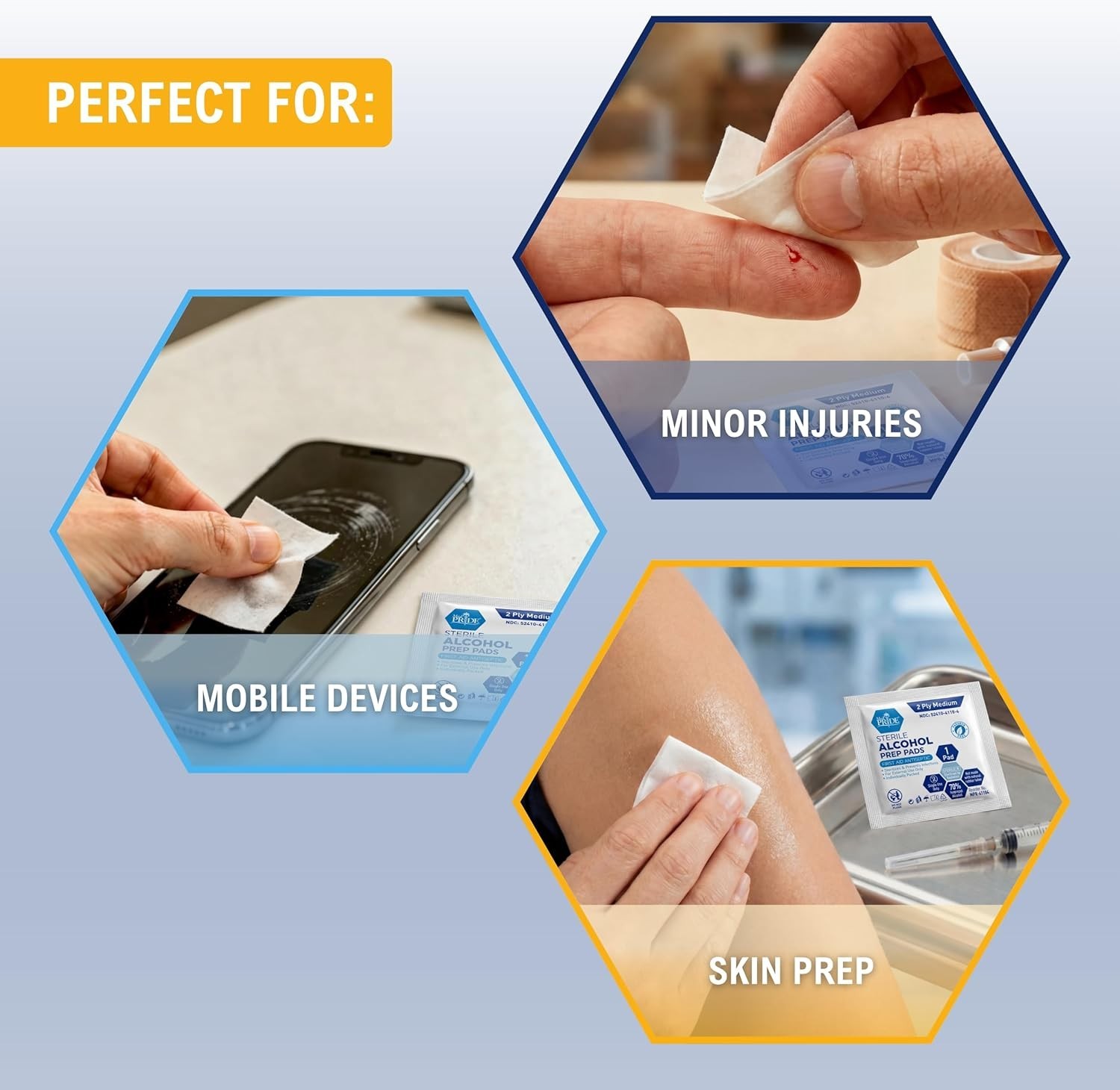 Individually Wrapped Sterile Alcohol Prep Pads - Perfect for First Aid Needs