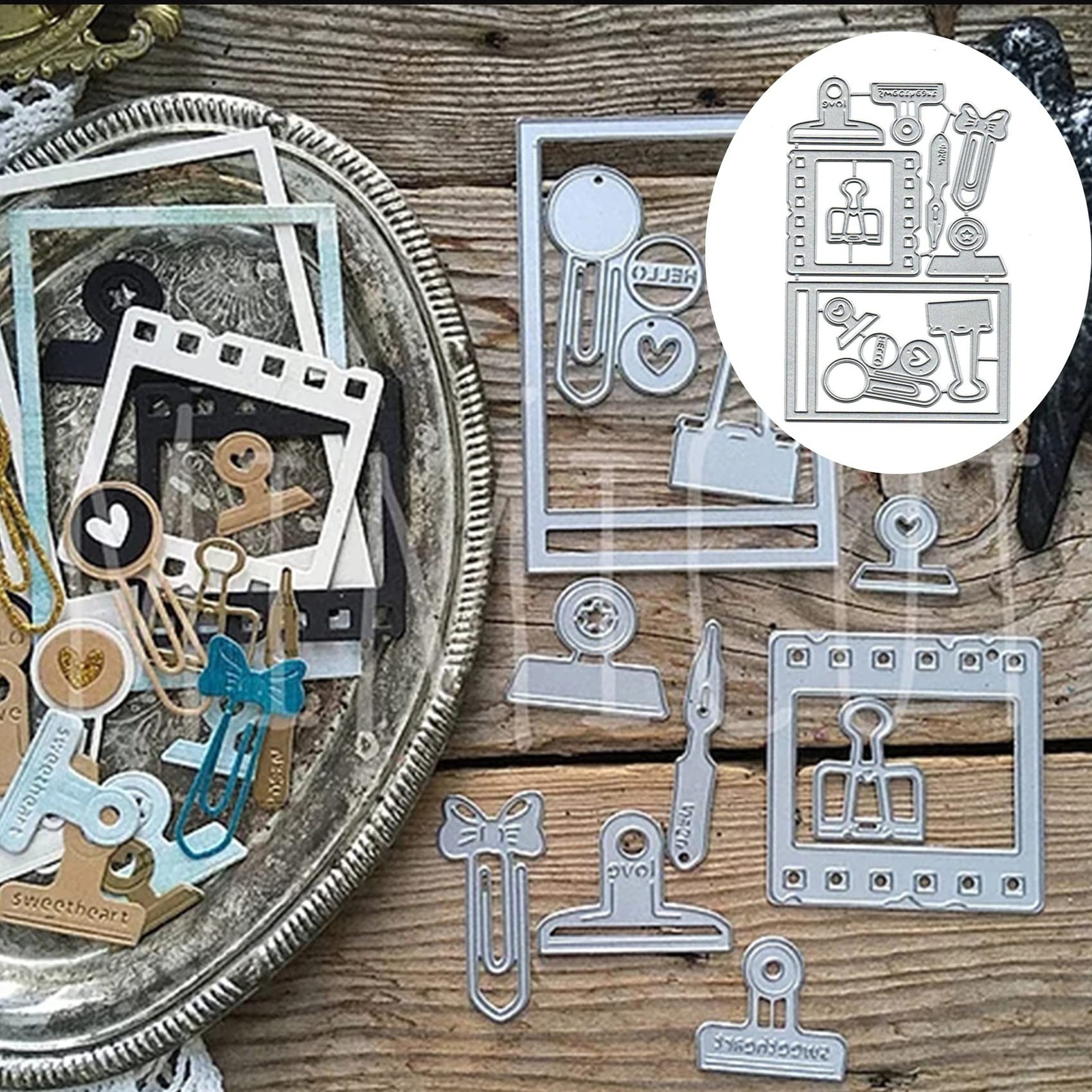 Vintage Paper Clip Film Frame Cutting Die Cuts, DIY Crafts Template Film Fram...