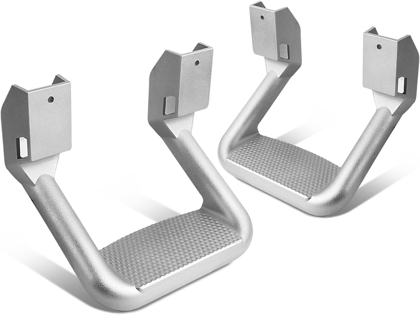 Pair Aluminum Side Hoop Steps Universal Side Step Compatible With Chevy GMC ....
