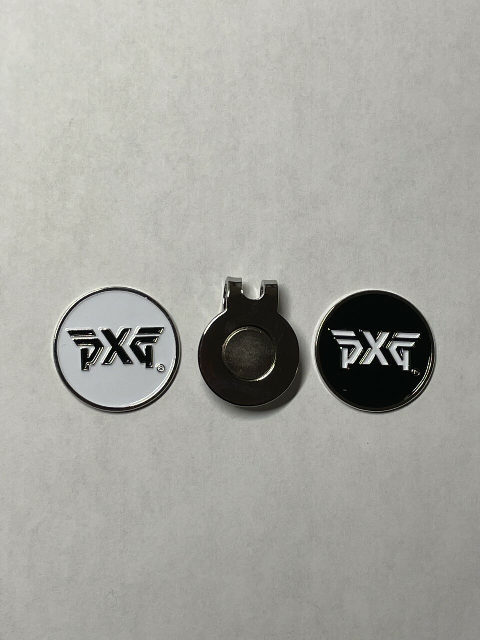 (2) PXG Logo Design 1" Coin Style Golf Markers W/BONUS HAT CLIP - A Great Deal!
