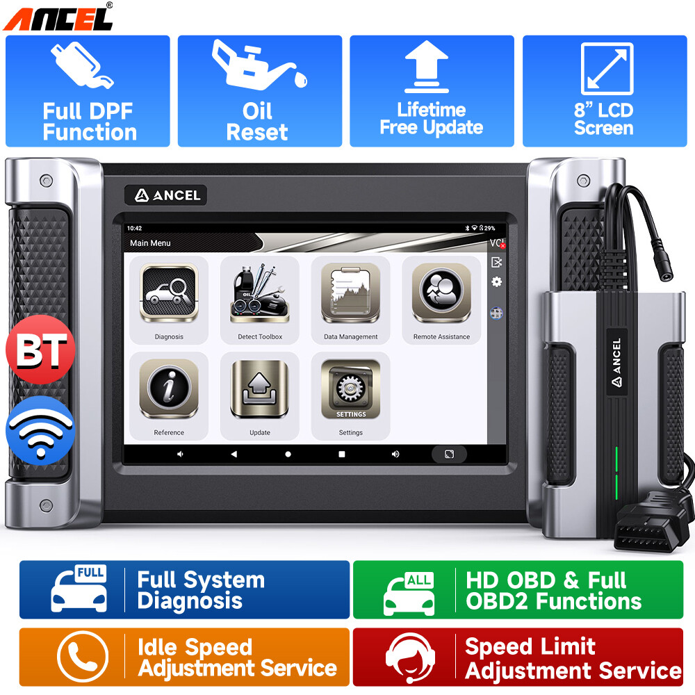 ANCEL HD8000 Diesel Heavy Duty Truck Diagnostic Tool DPF Regen Idle Speed Adjust