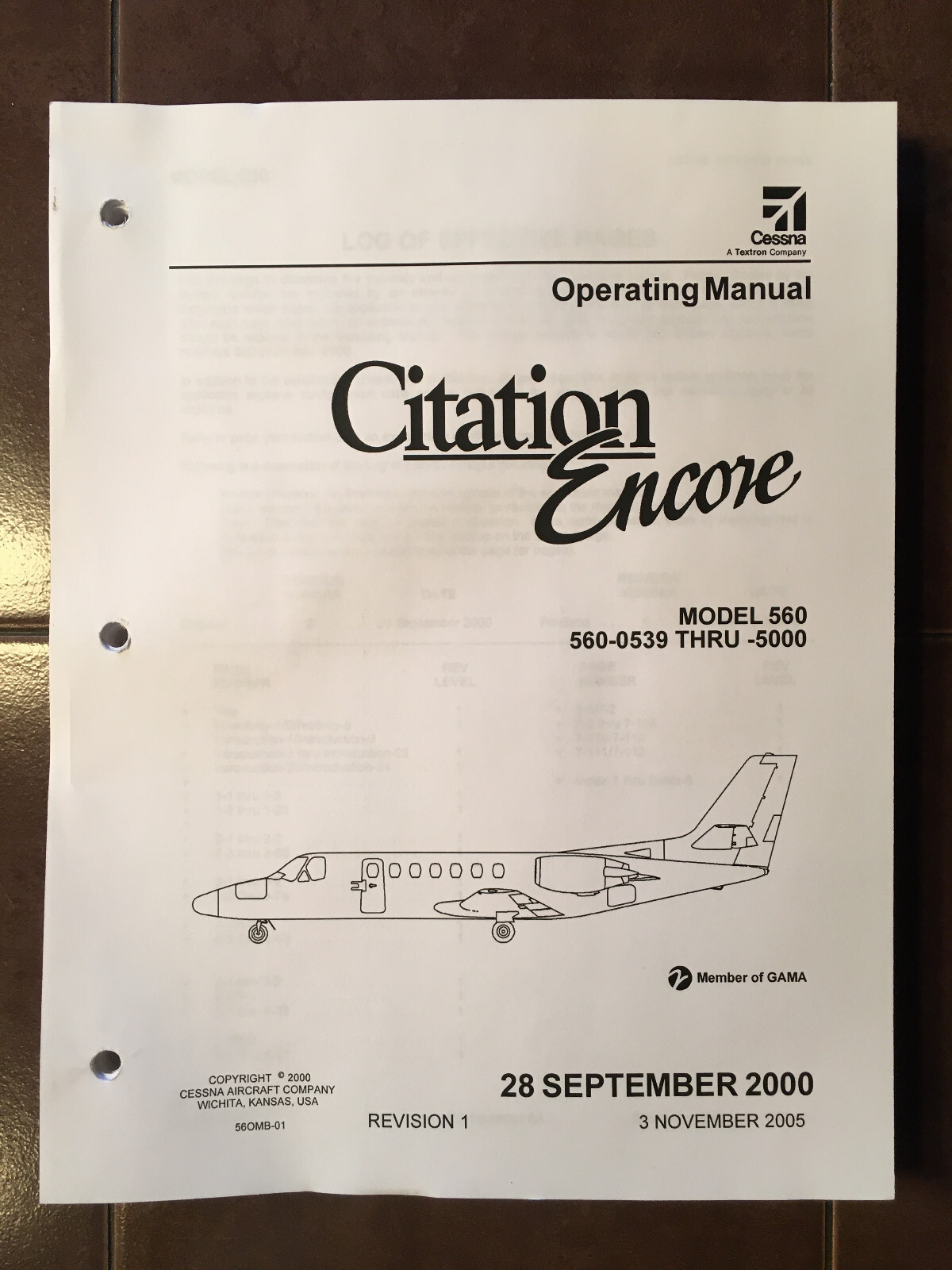 Citation Encore 560 Operating Manual