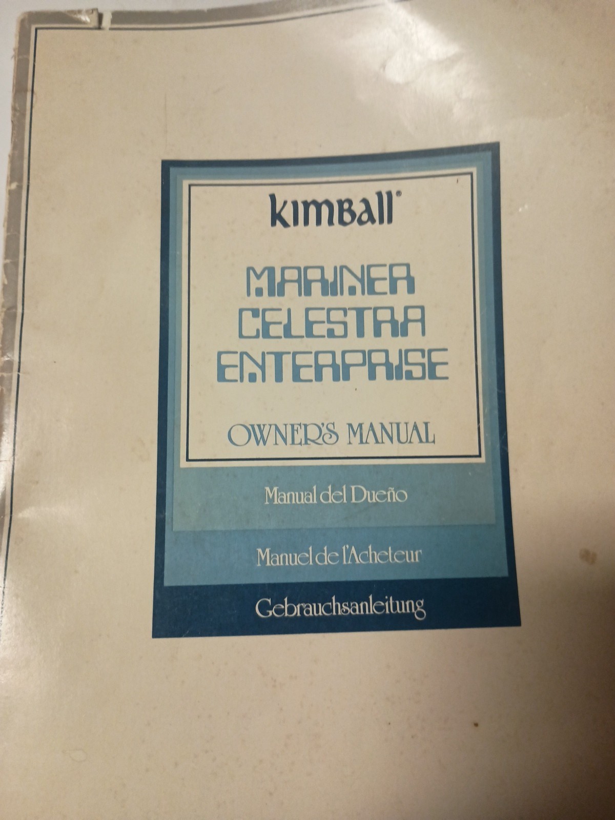 Kimball Mariner Celestra Enterprise Owner's Manual N2
