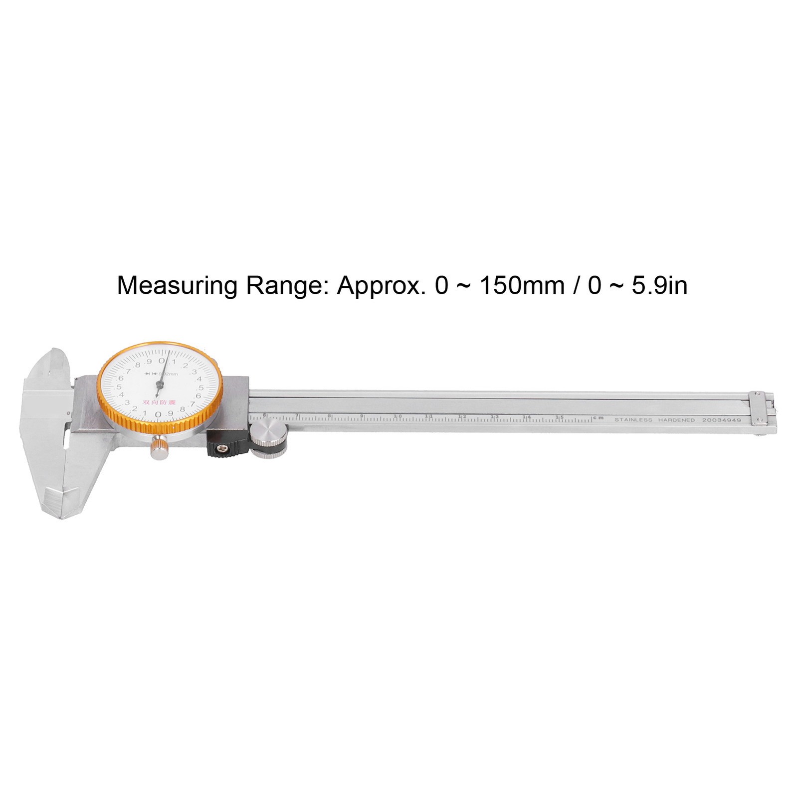 Dial Caliper Vernier 0.02 Double Shock Stainless Steel Manual Measuring 0-150mm