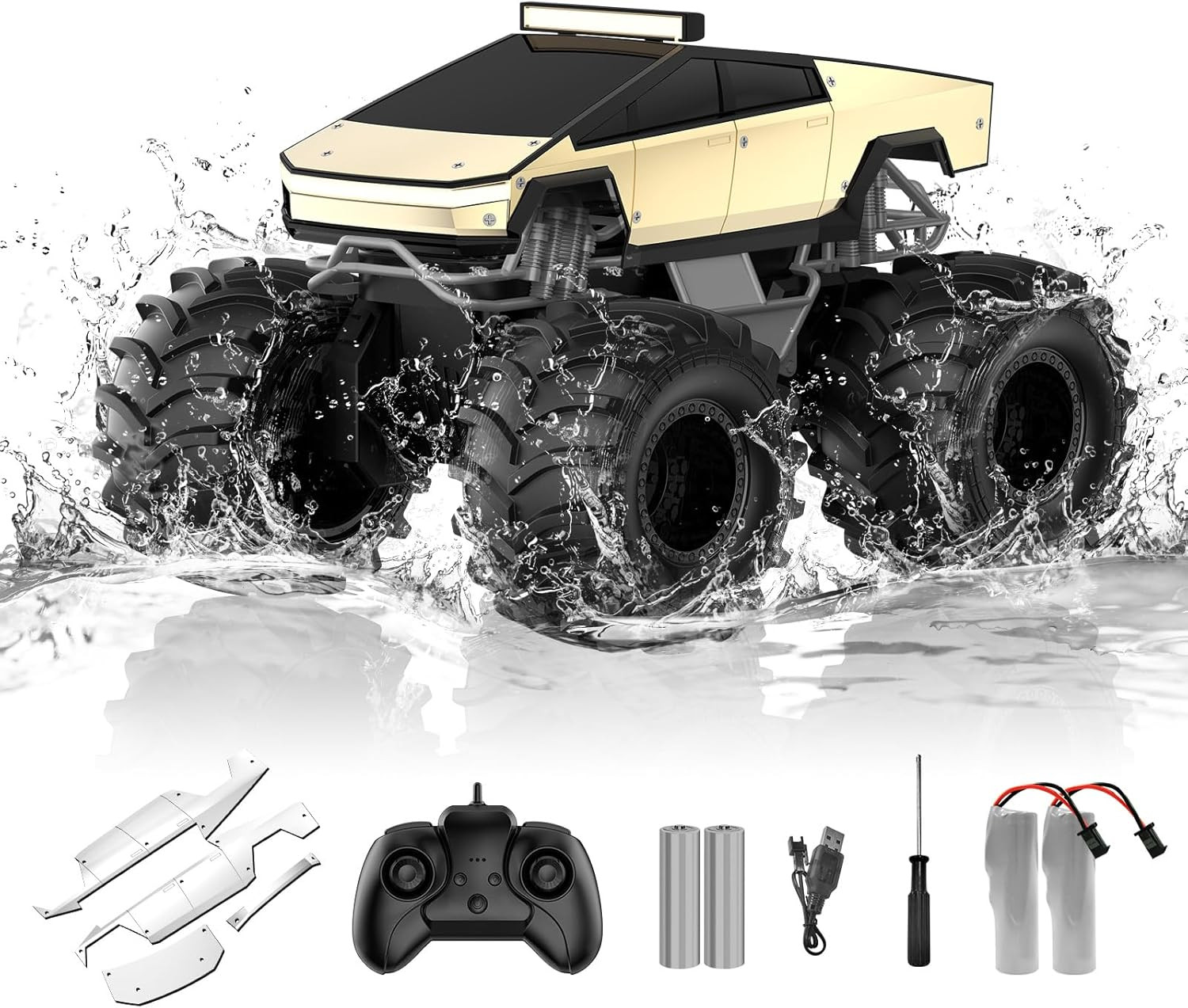 Remote Control Car for Boys, 1:18 Monster Trucks Toys Amphibious RC Cars, 2.4 Gh