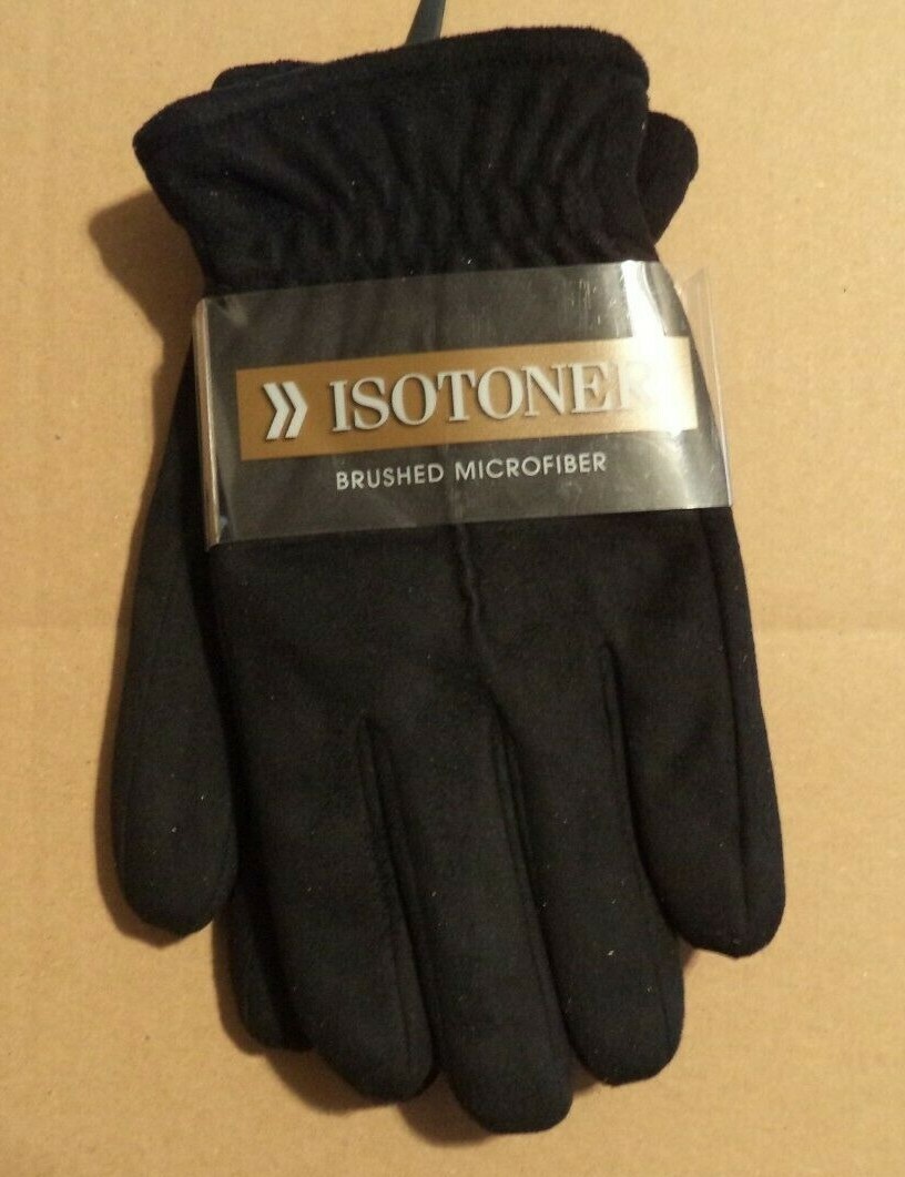 Isotoner Everyday Gloves Brushed Microfiber Warm Winter Men's Size M Medium