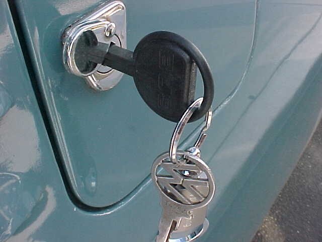 VW TYPE 2 BUS 1955-1967 CHURCH KEY GAS DOOR KEYS (2) with "Iron Cross" on both