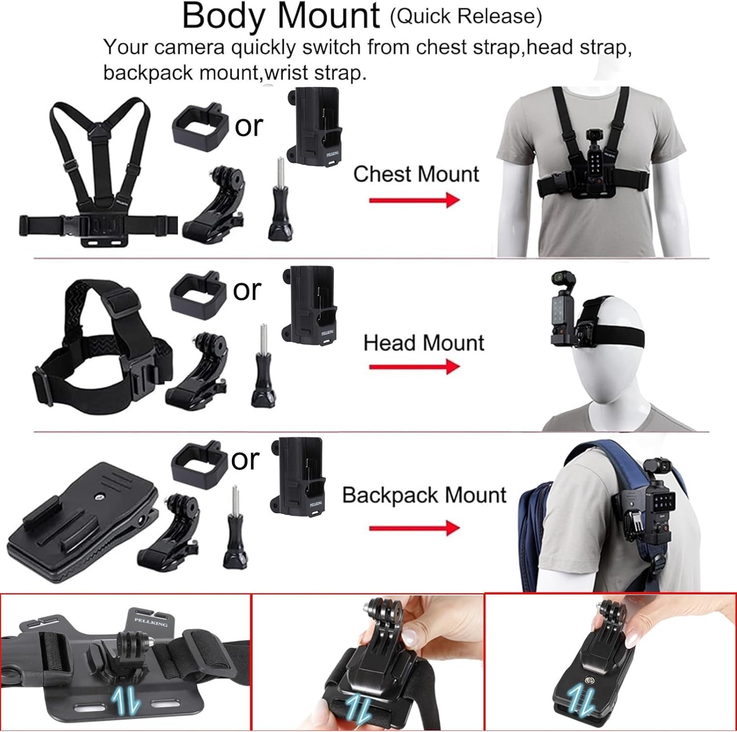 OSMO Pocket 3 Bundle - Tripod, Chest Mount, Screen Protector]]