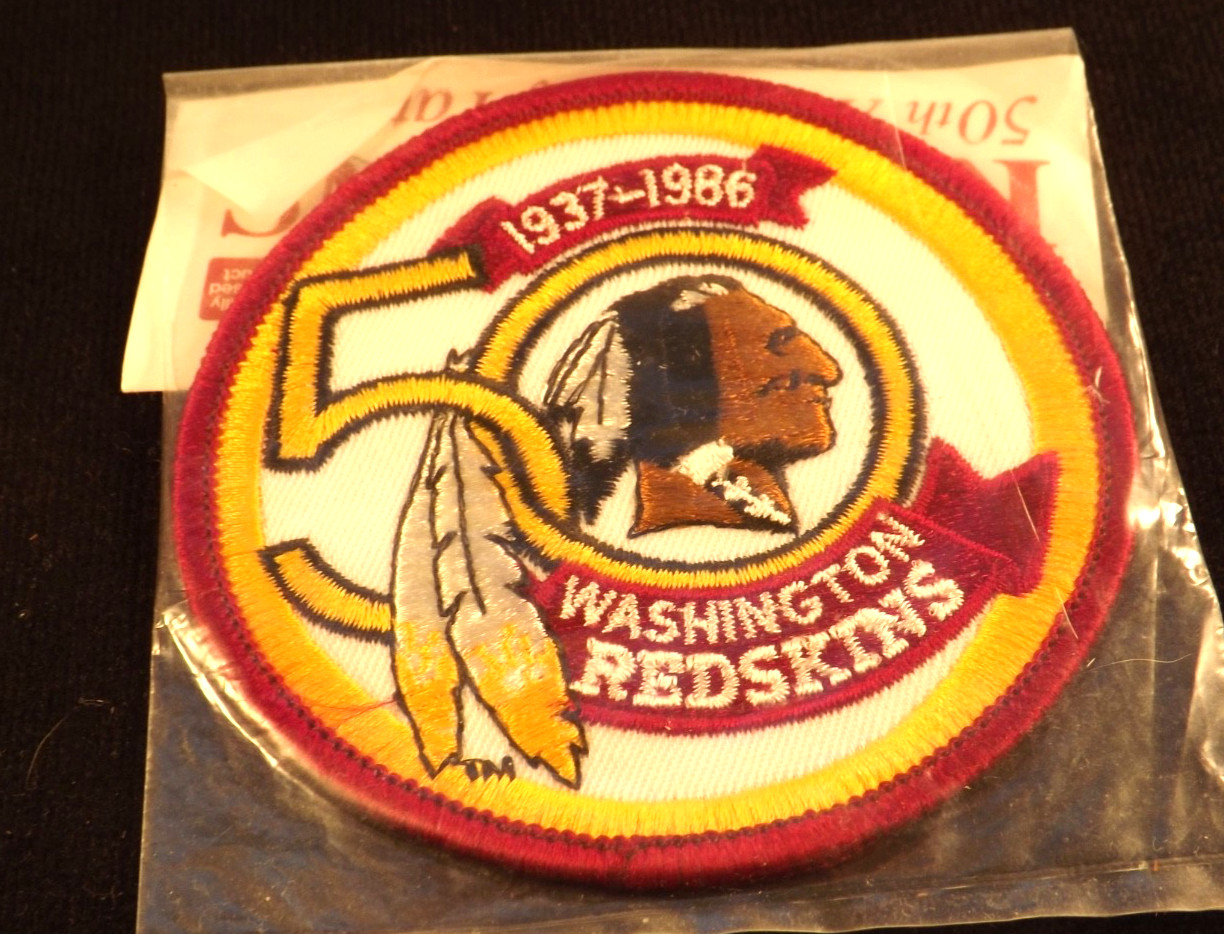 WASHINGTON REDSKINS ~ 50th ANNIVERSARY NFL TEAM PATCH Sealed NEW 1986 Vintage