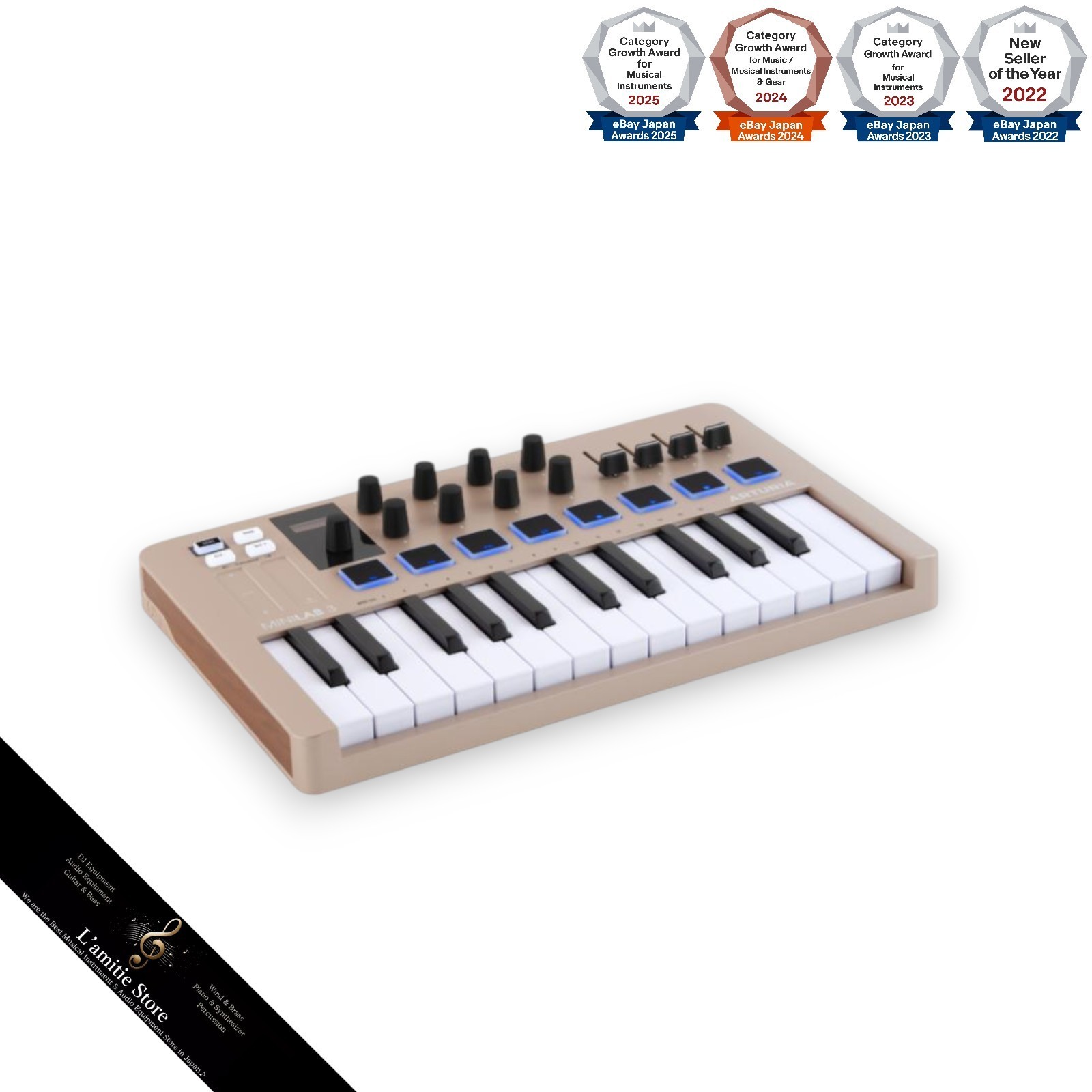 Arturia MiniLab 3 Aquamarin MIDI Keyboard Controller MK3 25-Key Compact MiniLab3