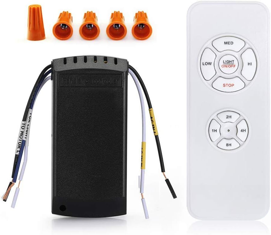 QIACHIP Universal Ceiling Fan and Lights Wireless Remote black white