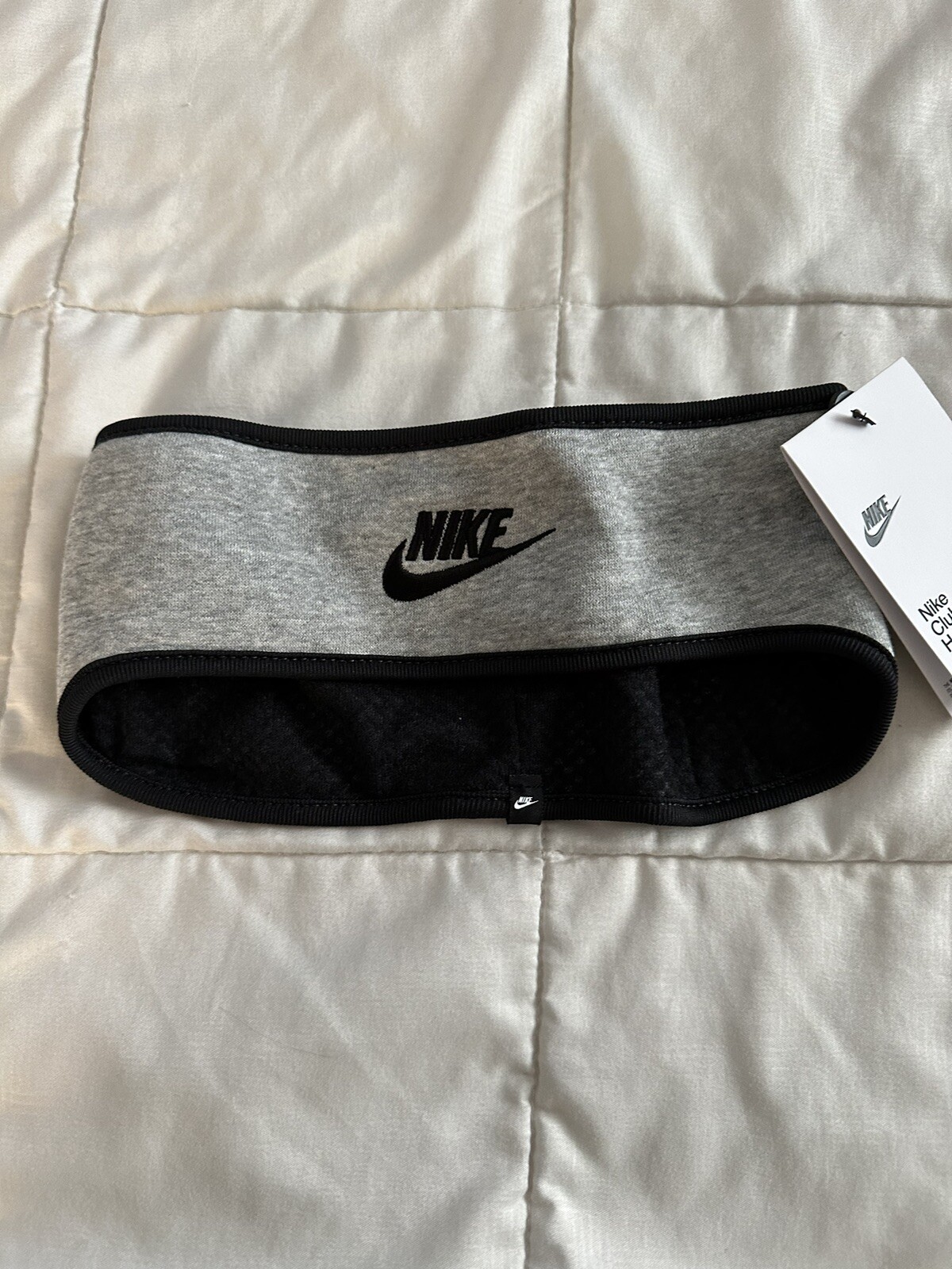 Nike Men's Club Fleece Headband Cold Weather Running Gray/Black