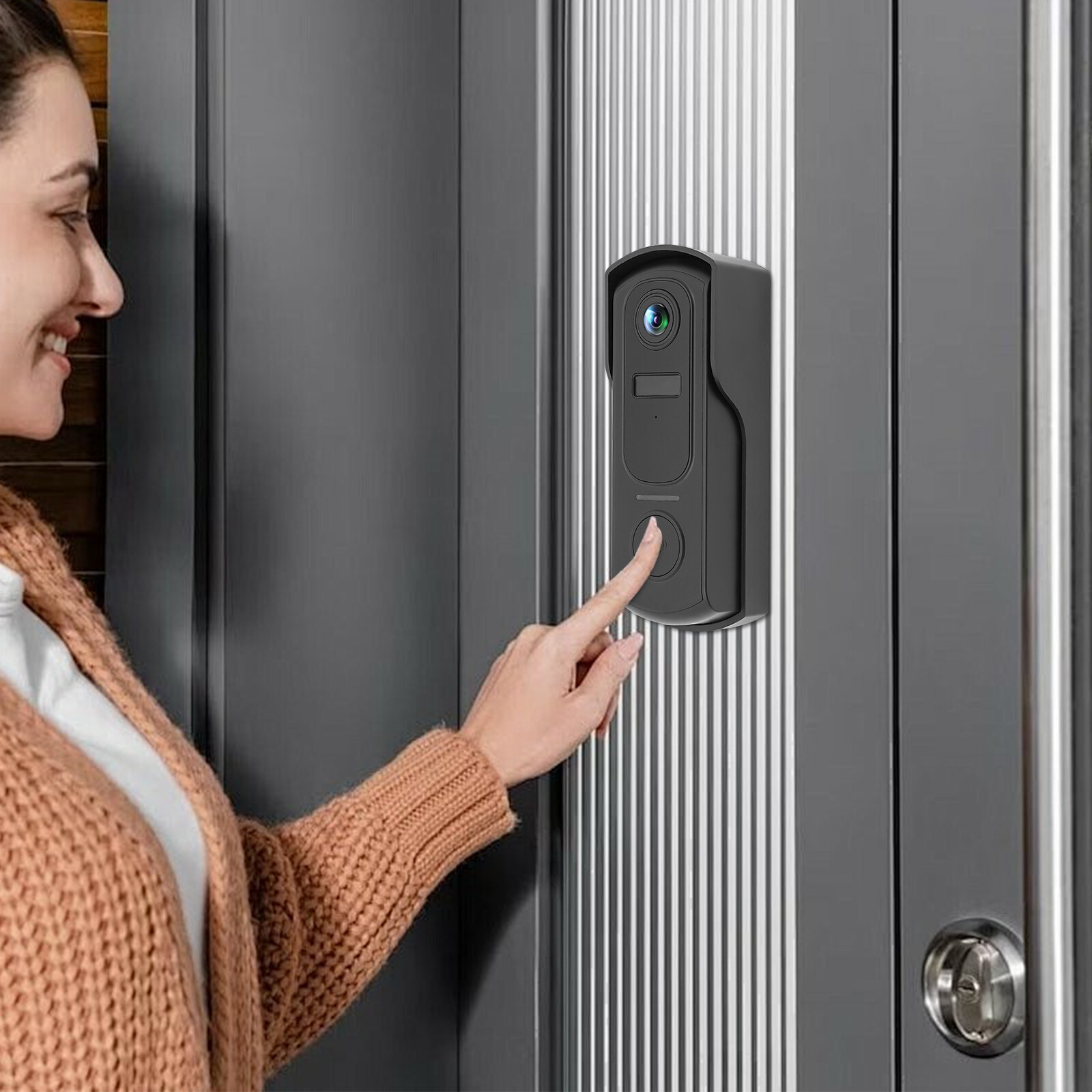 2K FHD WiFi Doorbell Smart Doorbell with Camera 110?? Wide-Angle IP65 Waterproof