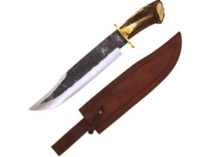 Giant 25" Hunting Knife! Huge Rattler w/ Real Leather Sheath - NEW-BIG MONSTER!
