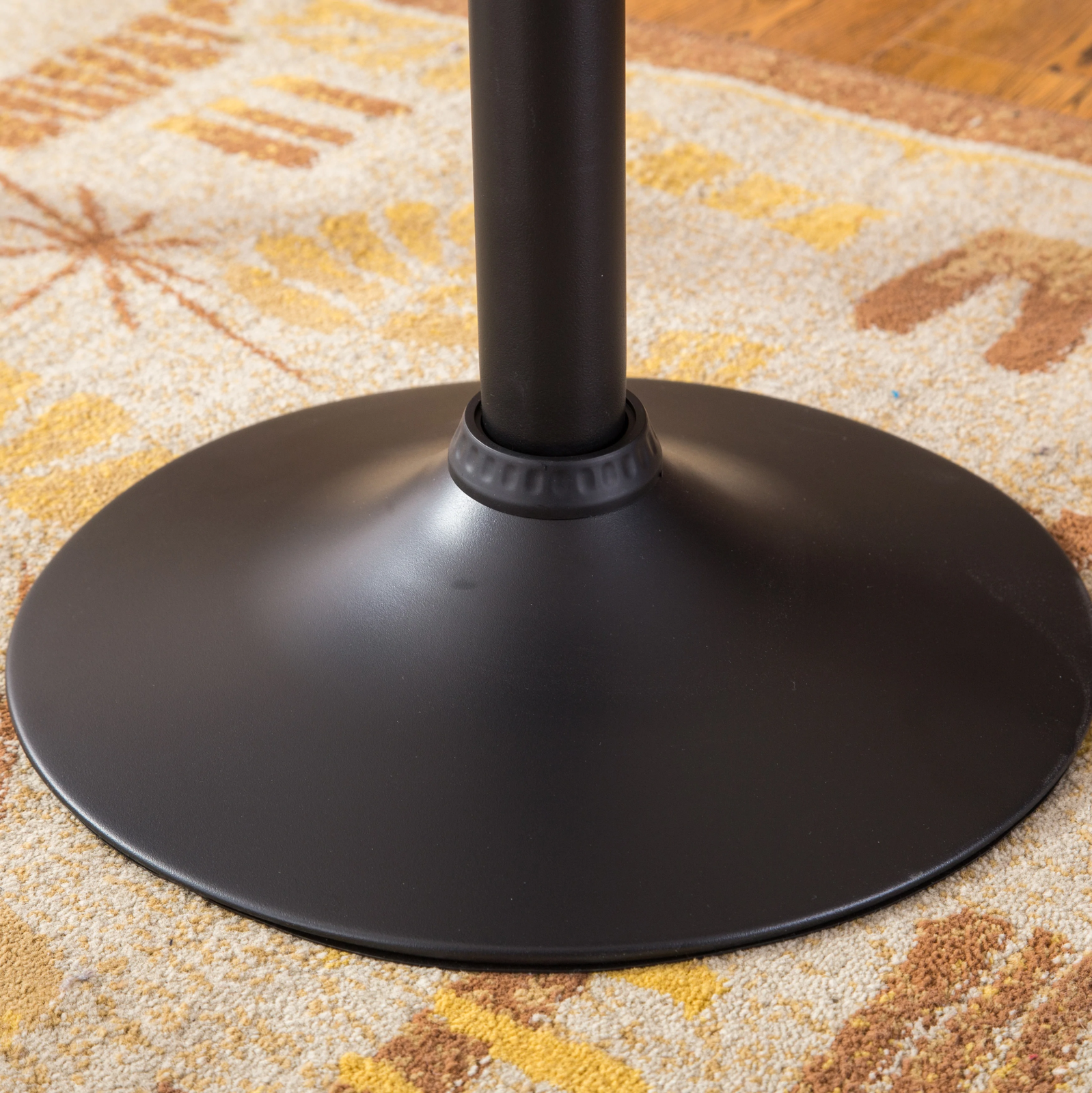Belham Black Square Top Adjustable Height with Black Leg And Base Metal Bar Tabl