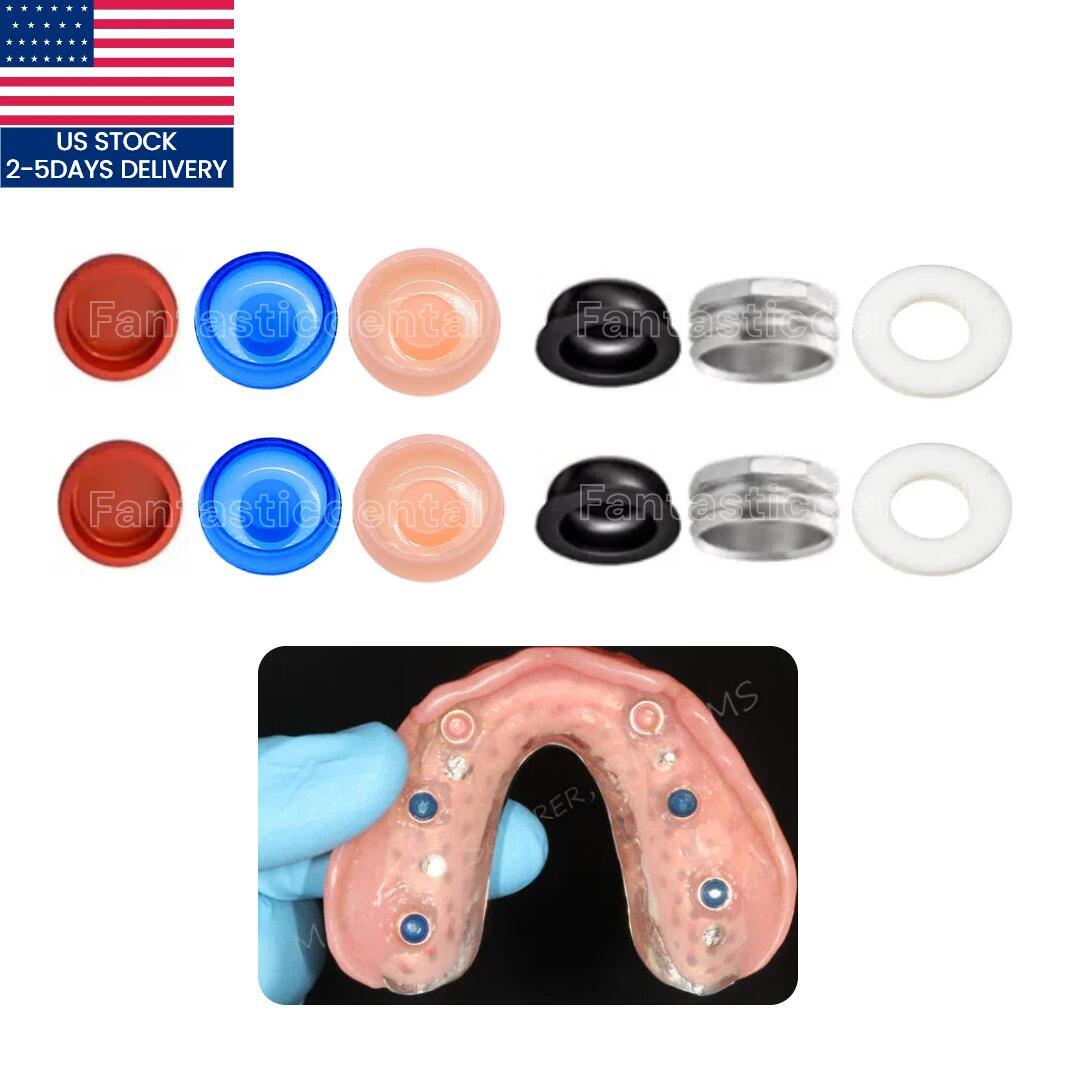 2Set Dental Overdenture Locator Abutments Retention Caps Insert US Stock