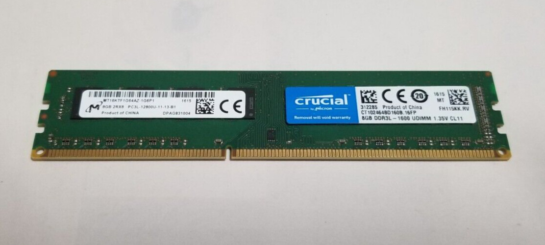 Crucial 8G 1866Mhz DDR3 ECC DIMM CT102472BA186D 2RX8 PC3-14900