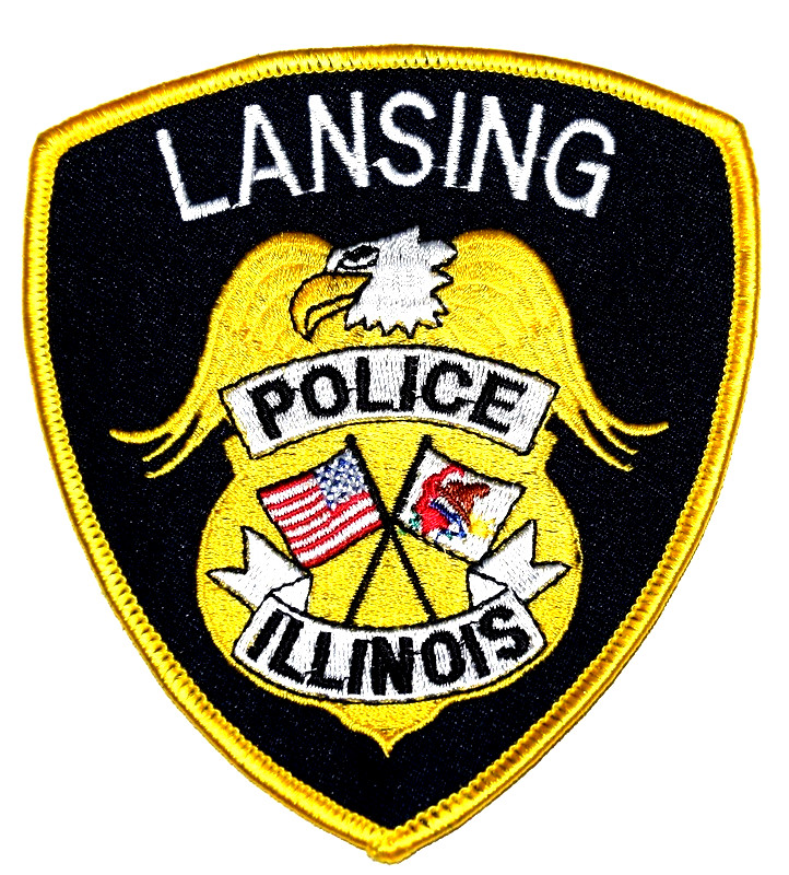 LANSING – POLICE - ILLINOIS IL Sheriff Police Patch STATE FLAG US FLAG