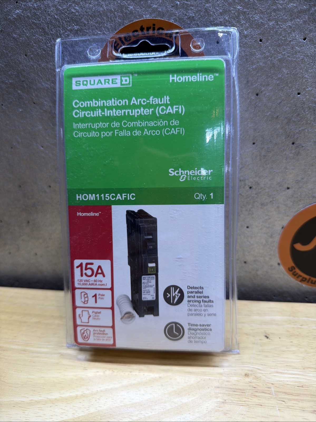Square D HOM115CAFI HOM115CAFIC 1 P 15 A 120v Arc Fault combination Pigtail New