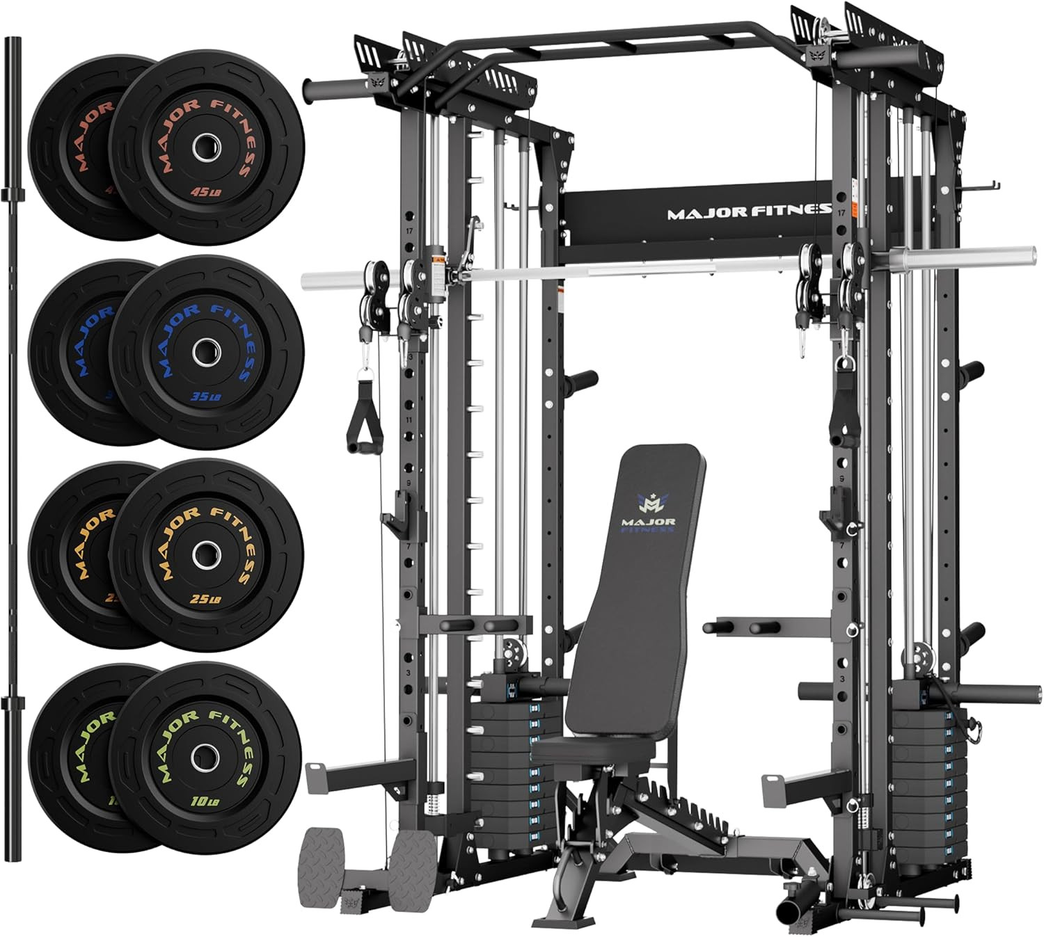 Drone MAX V Smith Machine with Weight Stacks, All-In-One Home Gym Squat Rack--25