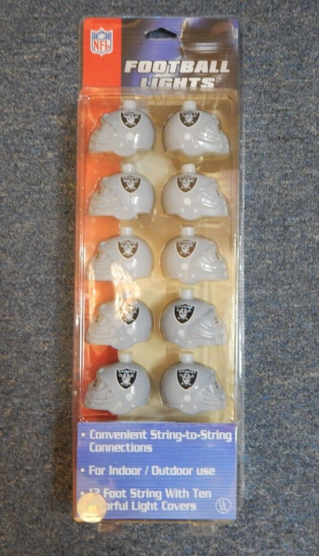Raiders Football Lights NFL NEW Sealed Helmet Lights Strand of 10