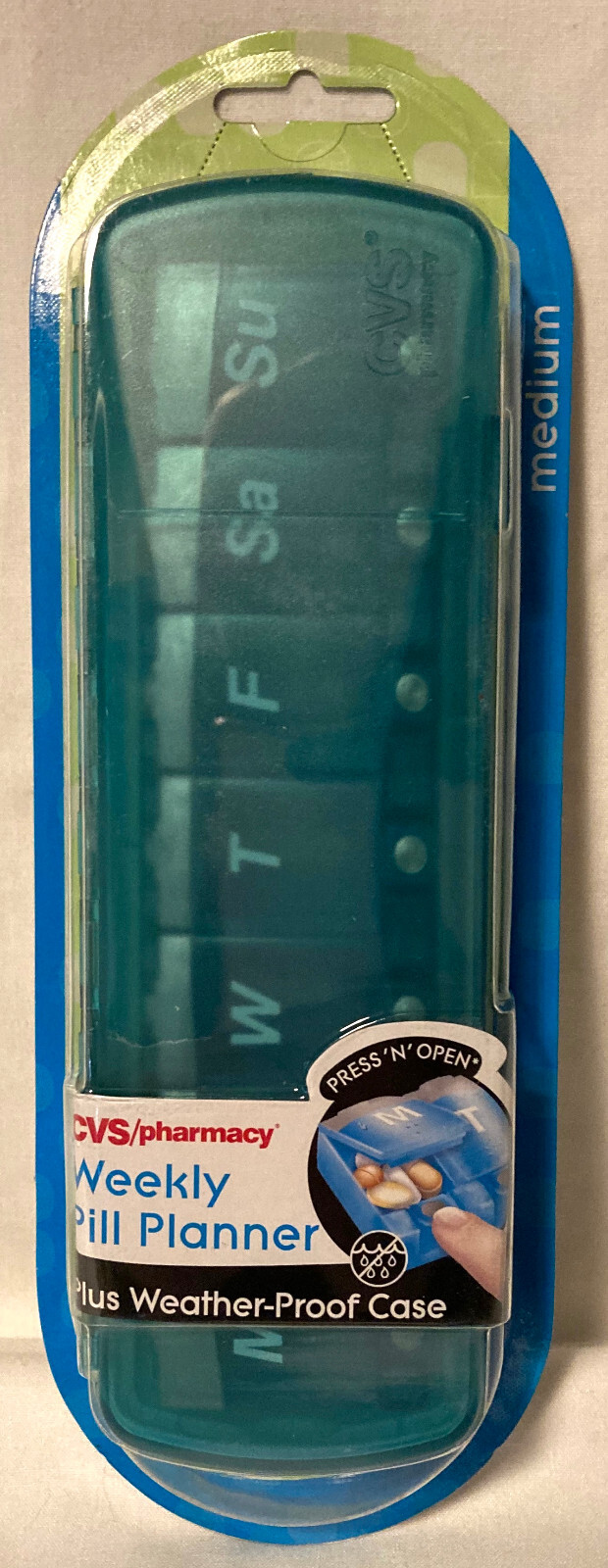 🎁 CVS Pill Holder w/Weatherproof Case 🆕 7-Day Vitamin Storage Box Organizer 🎁