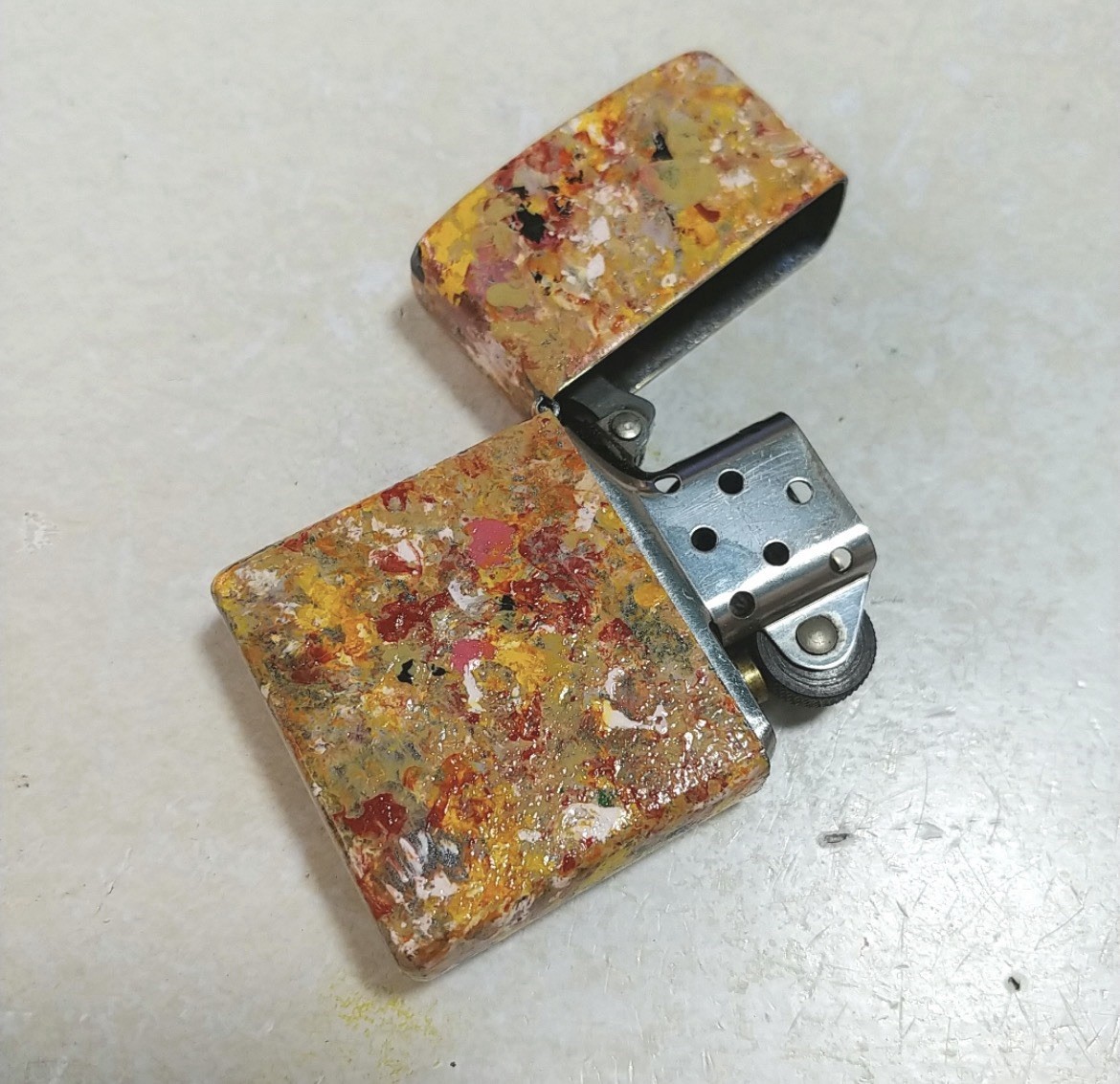 Zippo Oil Lighter, Multi-Color Custom, 2003