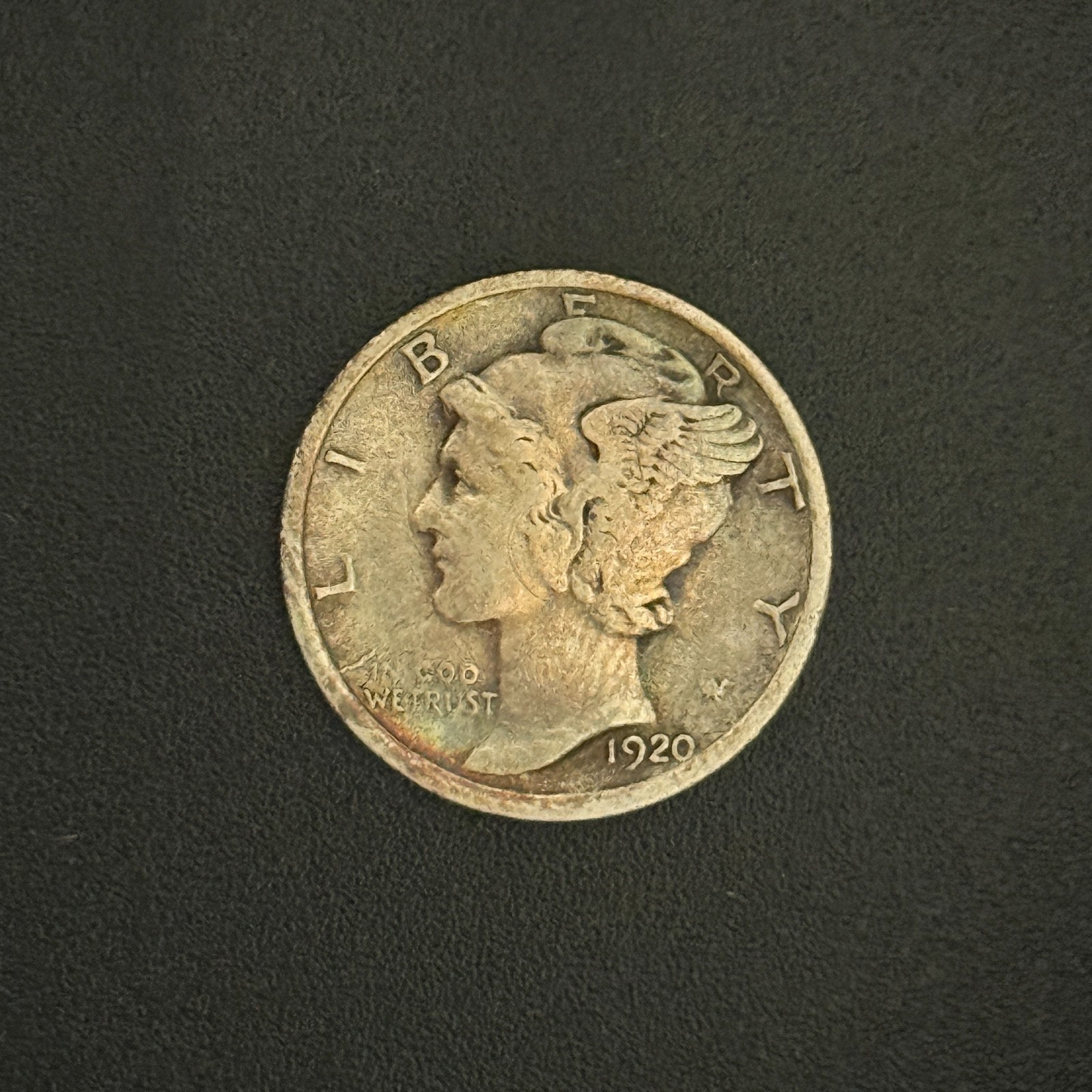 1920p Mercury Dime 10c, ungraded, with fine to very fine characteristics