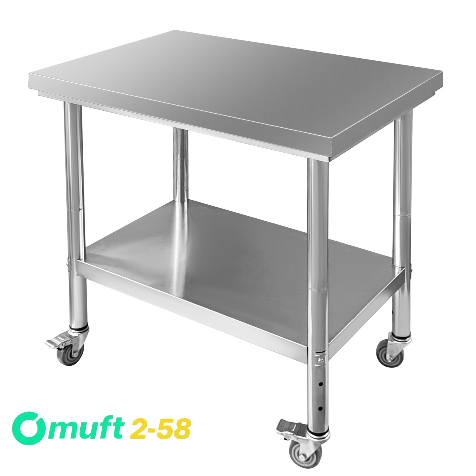 Stainless Steel Work Table 36x24 Inch with 4 Wheels Heavy Duty Food Prep