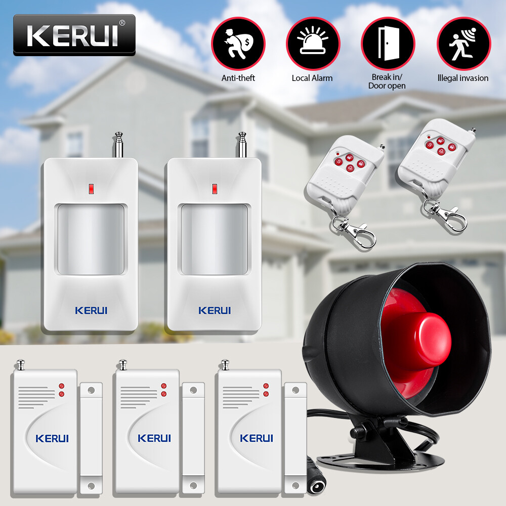 KERUI Home Siren Security Alarm System with 2 Motion Detector 3 Door Sensor