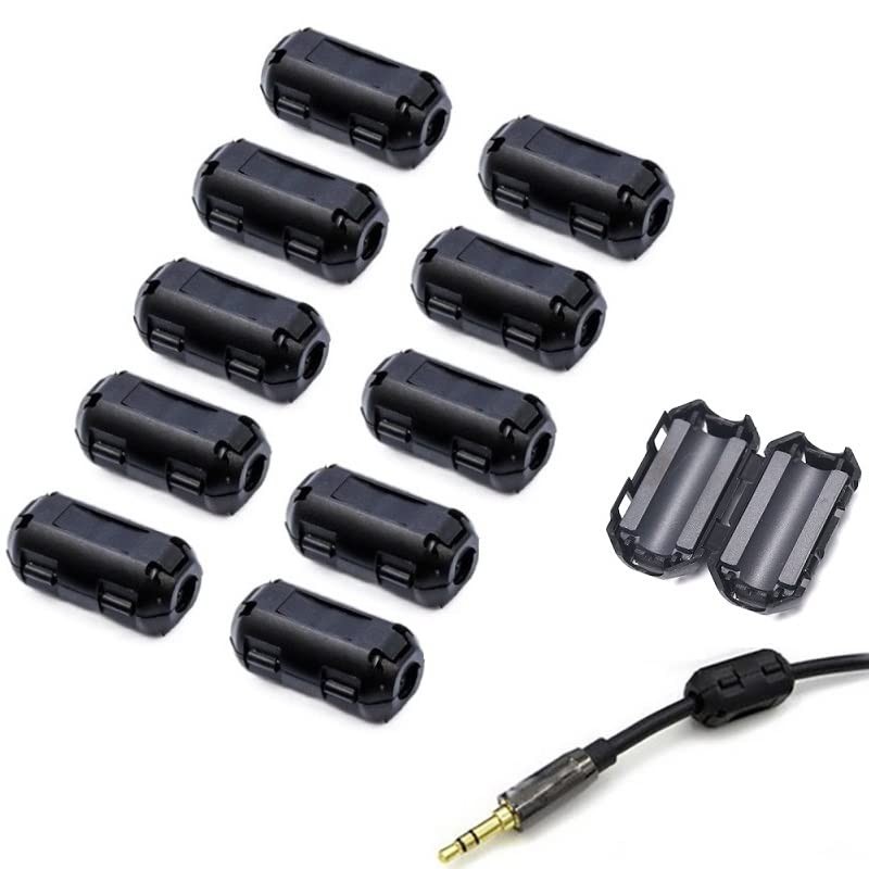 Clip-on Noise Filter,[10pcs 5mm] Anti-interference High-Frequency Ferrite Cor...