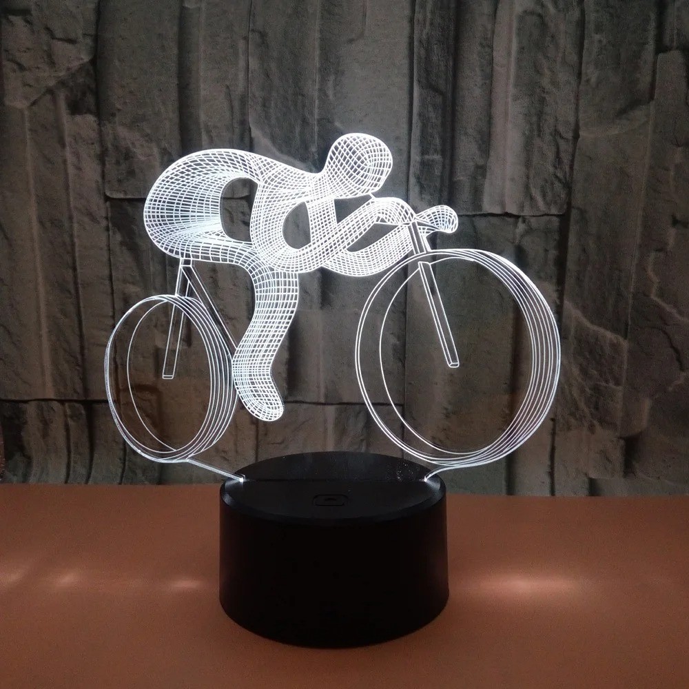 Bike 3D Nightlight USB Power Led Light 7 Colorful Touch Visual Kids Gift