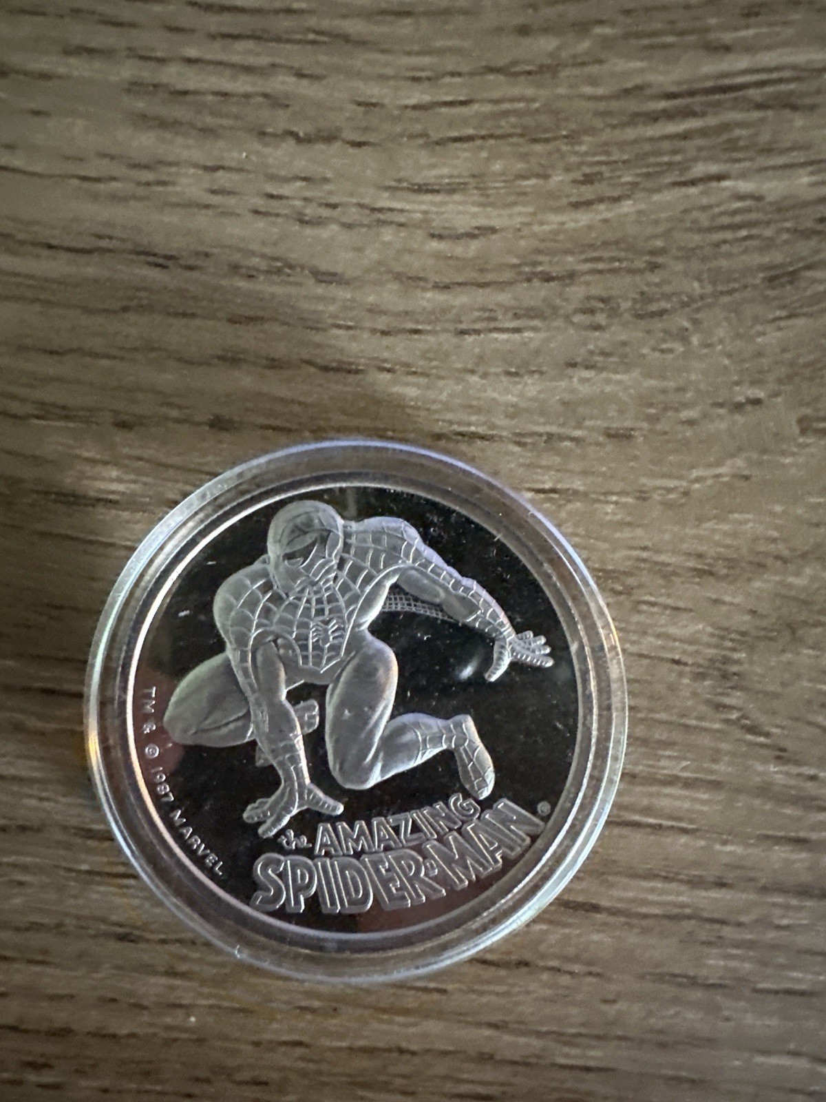 Spiderman Silver Coín  -1987 Very Rare Vintage Marvel Comics