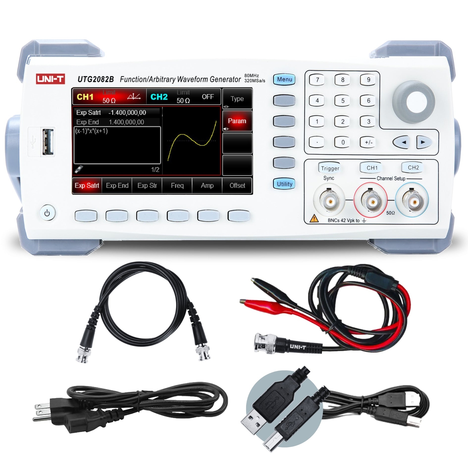 UNI-T UTG2082B Arbitrary Waveform Generator 80MHz 2CH 320 MSa/s