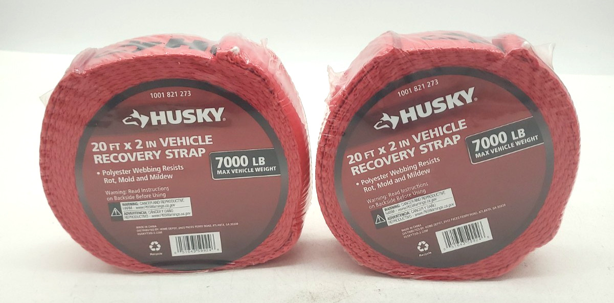 Husky 20 Ft. X 2" Vehicle Recovery Strap Lot of (2)