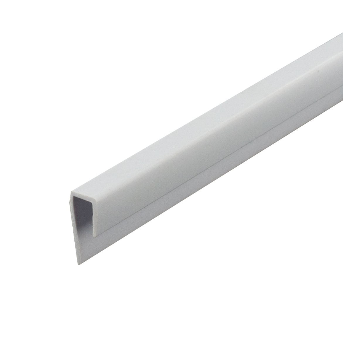 Outwater White ABS Cap Moulding J-Channel Fits 1/4" Thick - Size Options