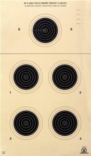 (100 Pack) A-27 [A27] Official NRA 50 Yard Smallbore Rifle Target, 14x24" Tag FS