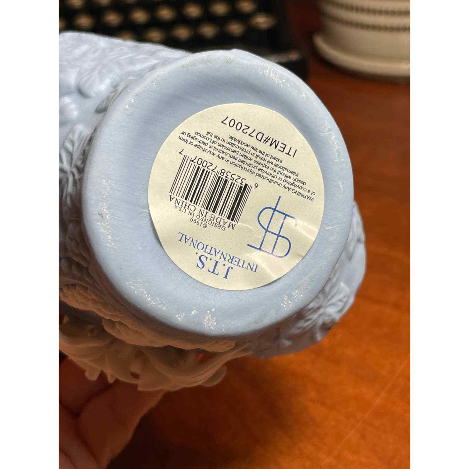 Blue JTS International Jasperware Cameo Basket