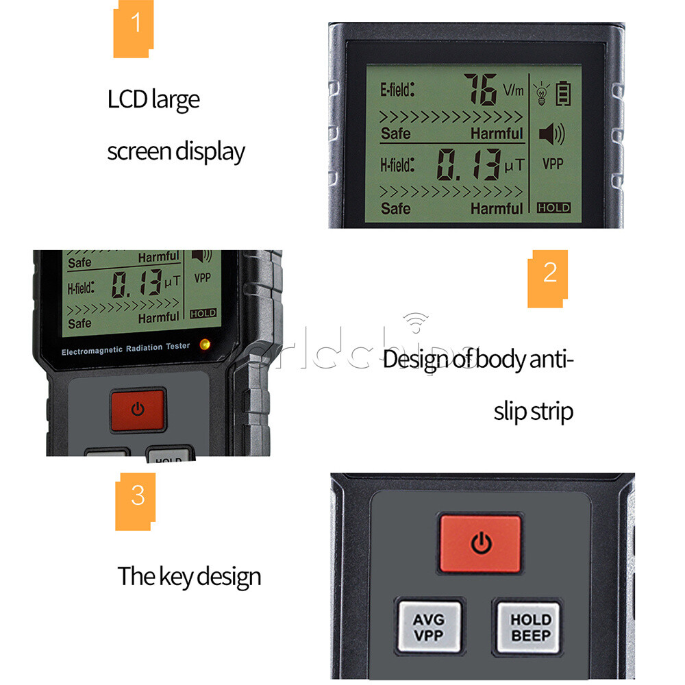 ET825 Electromagnetic Field Radiation Detector Tester Emf Meter Dosimeter New