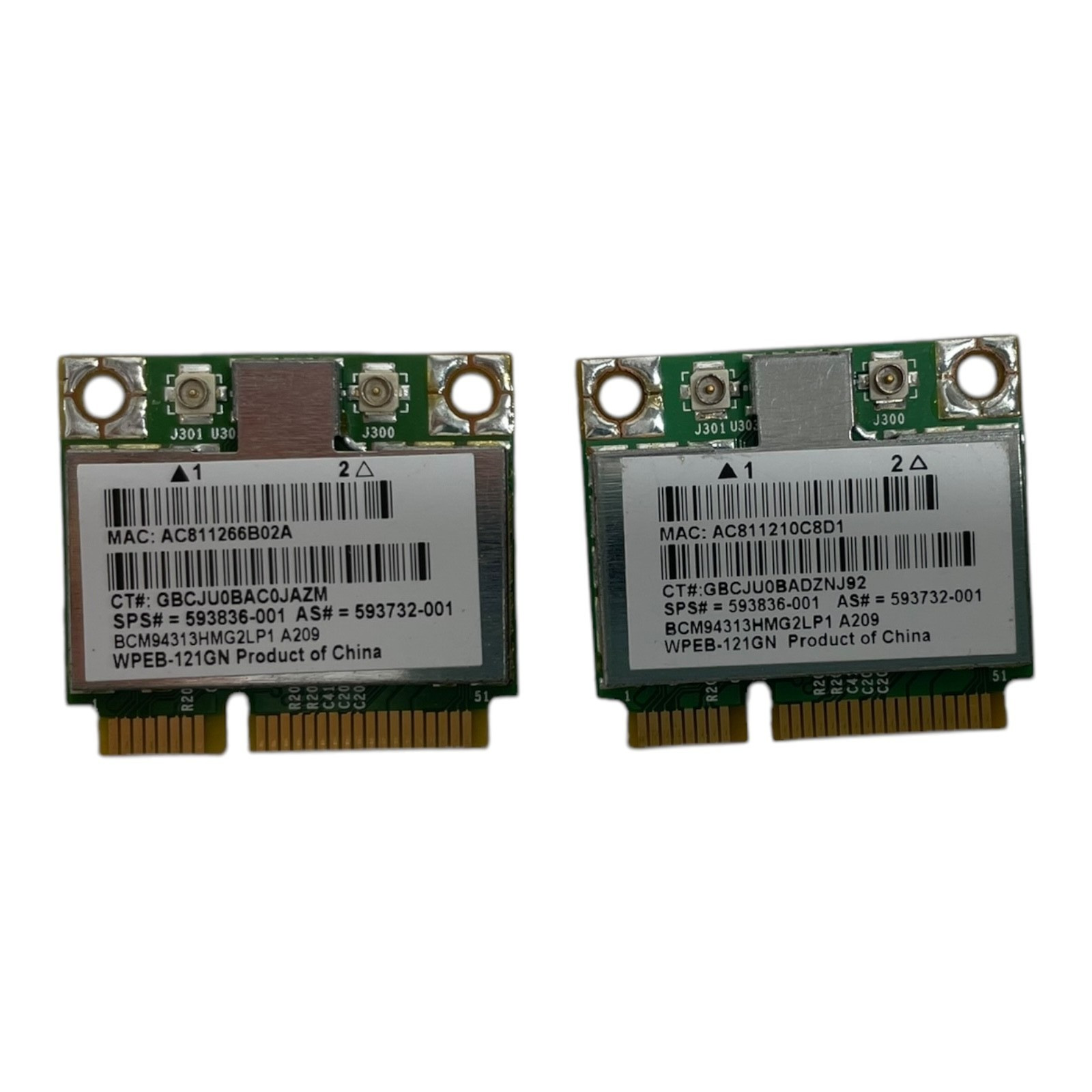 LOT OF 2 HP WPEB-121GN Half Broadcom BCM94313HMG2LP1