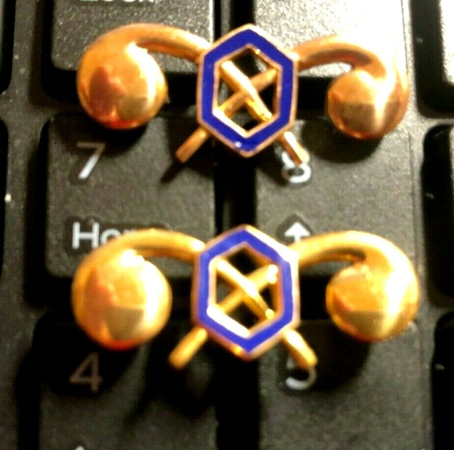 ARMY BRANCH OFFICER-INSIGNIA CHEMICAL CORPS FULL COLOR 1-PAIR