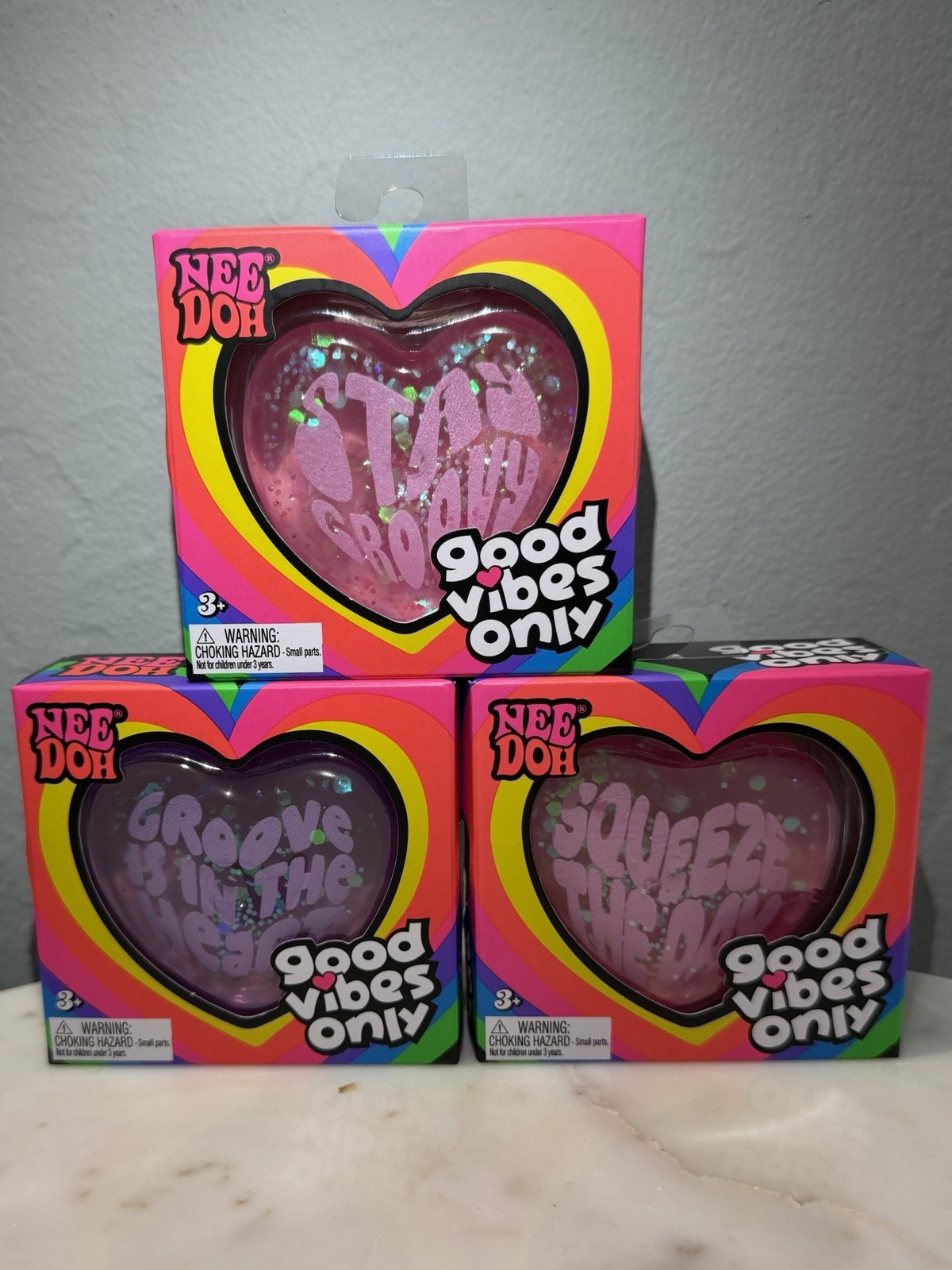 Limited Edition NeeDoh Good Vibes Only Hearts! ⭐️⭐️EXTRA RARE⭐️⭐️