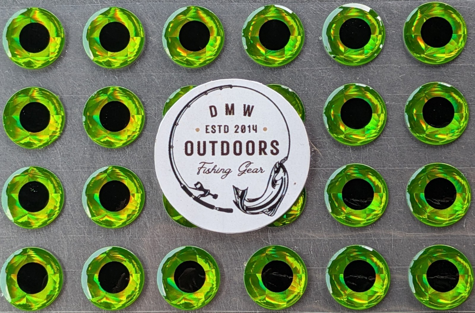 3D Fish Eyes-Holographic GREEN-7mm (9/32")-100/pk-Fly Tying-Lures-Jigs-Flies
