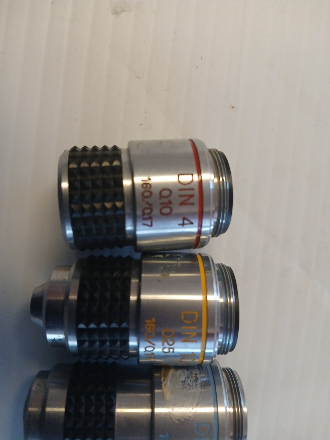 Lot of 4 Swift Microscope Objective Lenses