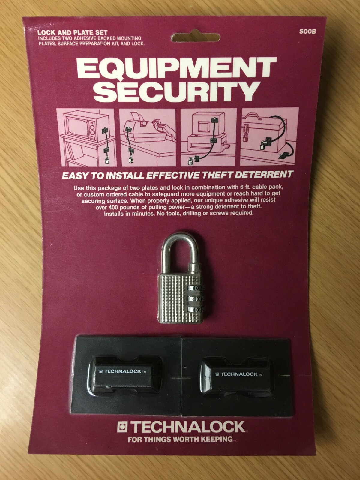 Technalock® Computer - Audio - Video Equipment Security Lock and Plate Set - New